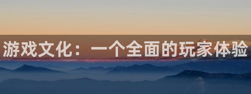 沐鸣2注册连接：游戏文化：一个全面的玩家体验
